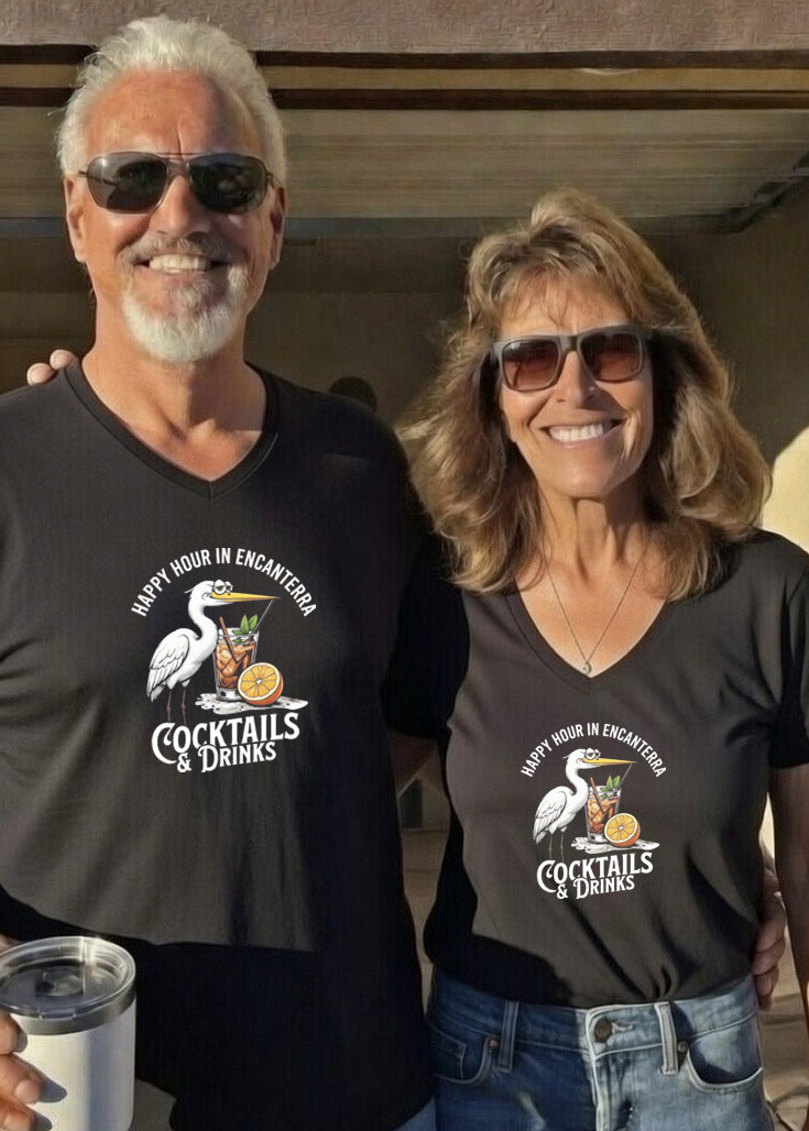 Happy Hour Unisex Short Sleeve V-Neck T-Shirt